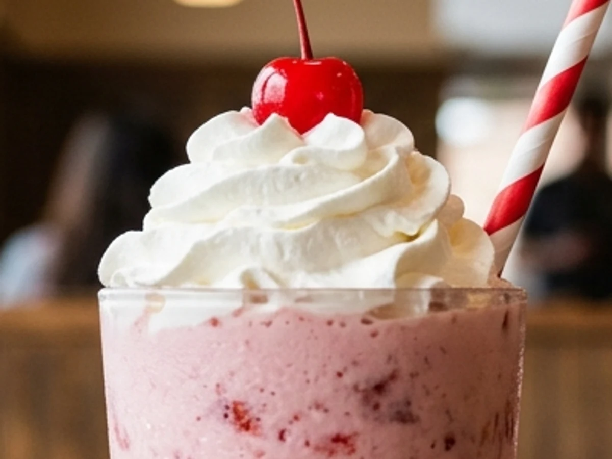 Macro view of velvety whipped cream swirl crowned with a bright red cherry