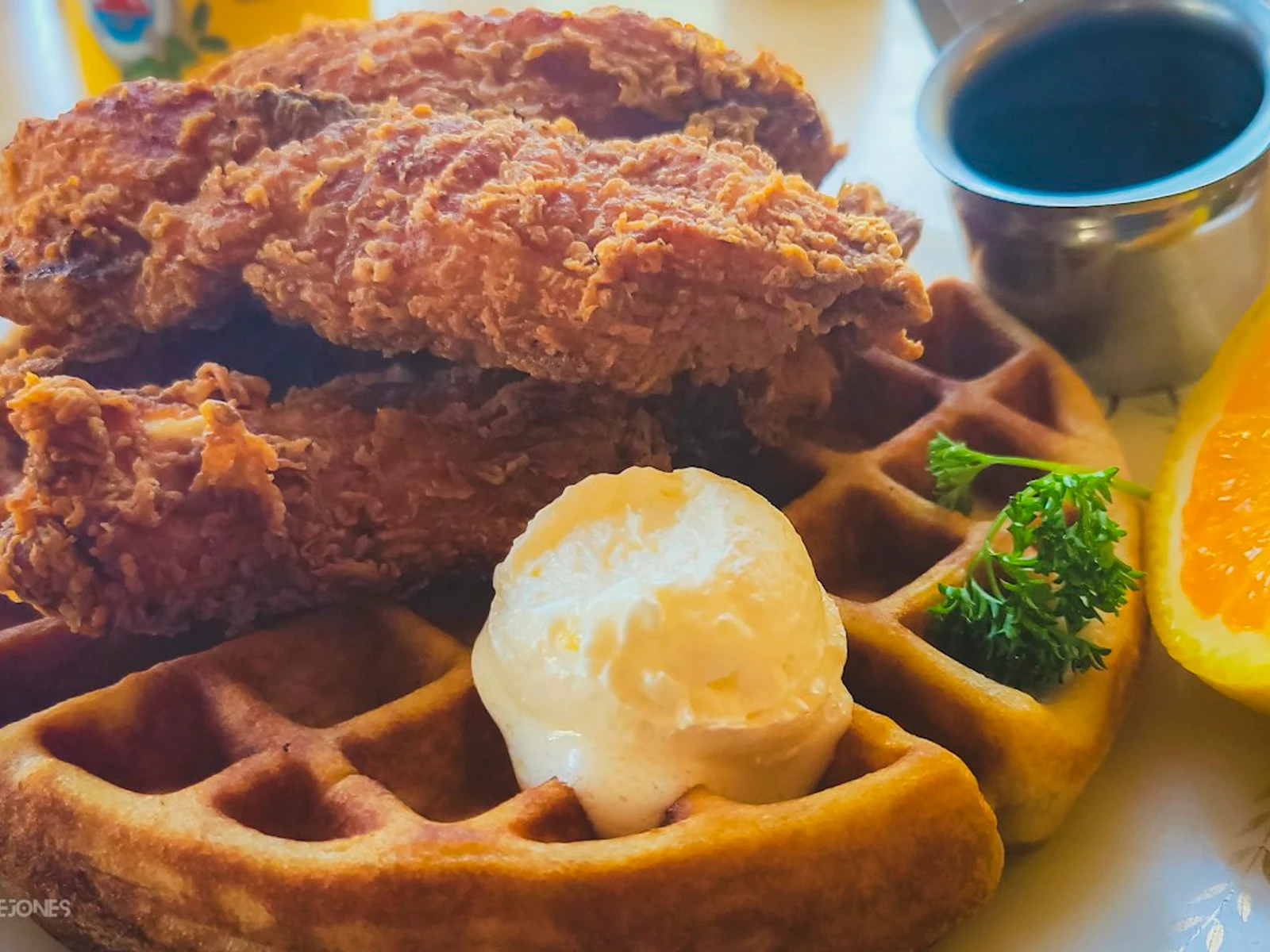 Chicken & Waffles Breakfast Sandwich w/ Spicy Filet