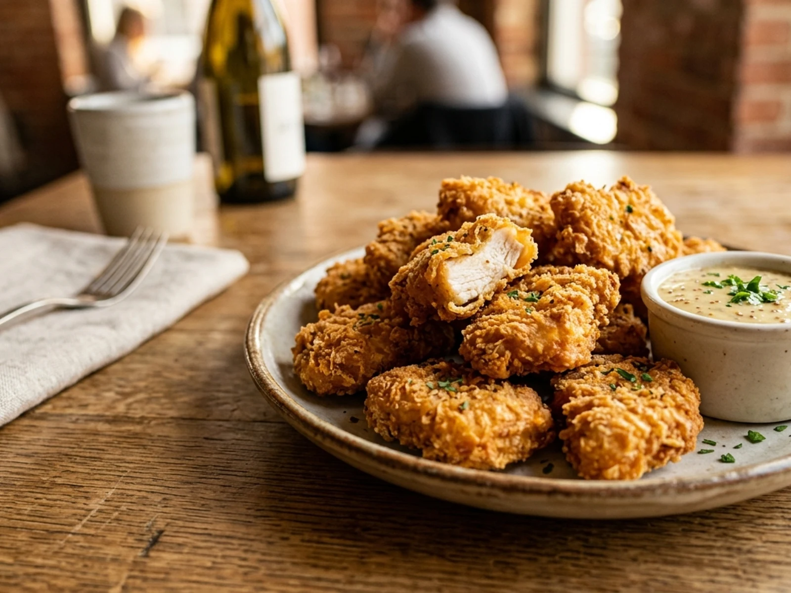 Bite-sized pieces of boneless chicken breast