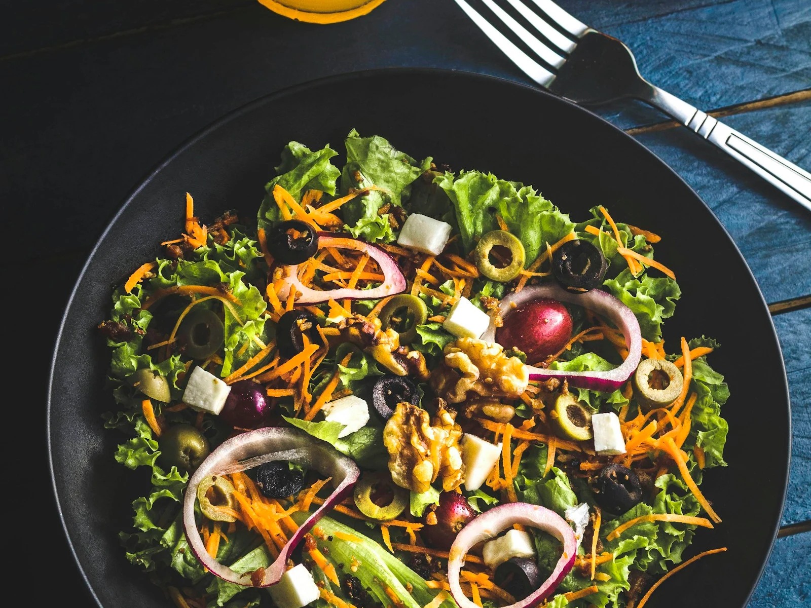 Kale Crunch Salad in a clear bowl.
